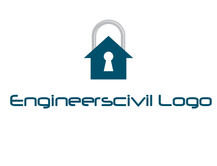keyhole inside house in lock logo