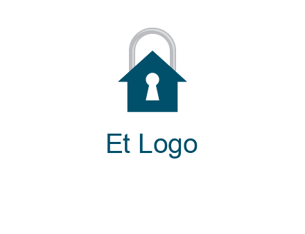 keyhole inside house in lock logo