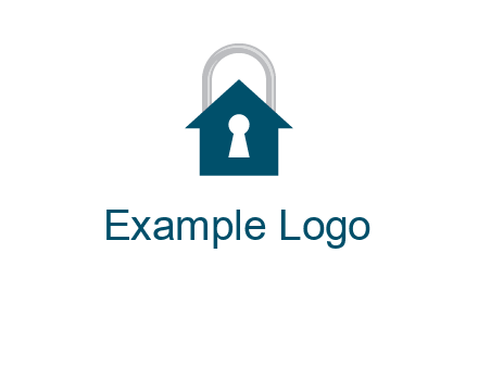 keyhole inside house in lock logo