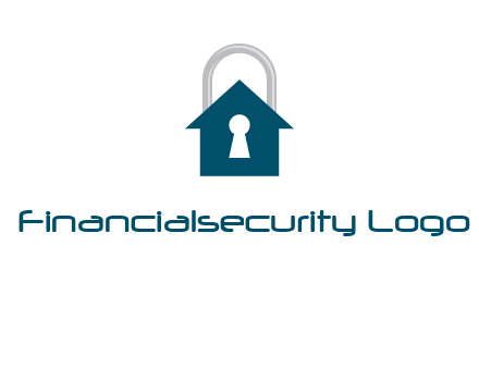 keyhole inside house in lock logo
