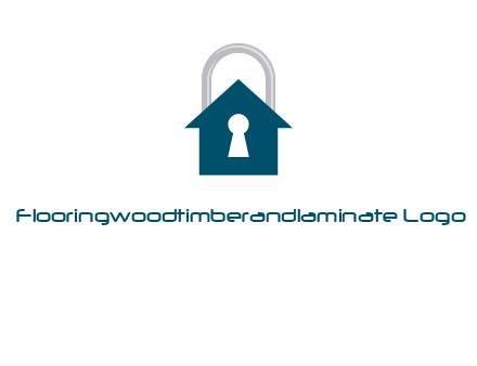 keyhole inside house in lock logo