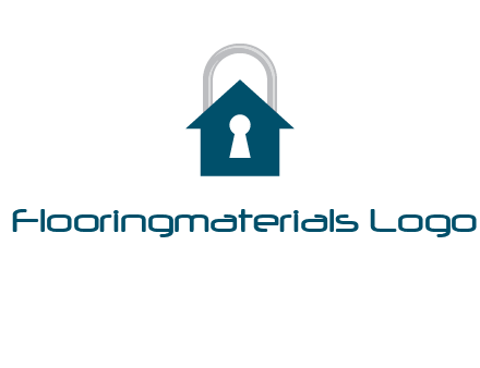 keyhole inside house in lock logo
