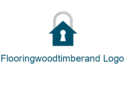keyhole inside house in lock logo