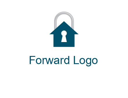 keyhole inside house in lock logo