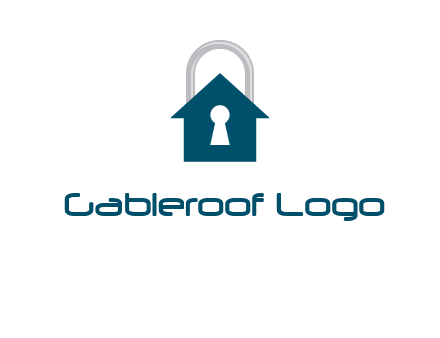 keyhole inside house in lock logo