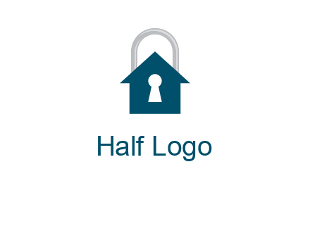keyhole inside house in lock logo