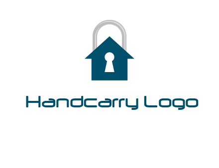 keyhole inside house in lock logo