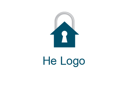 keyhole inside house in lock logo