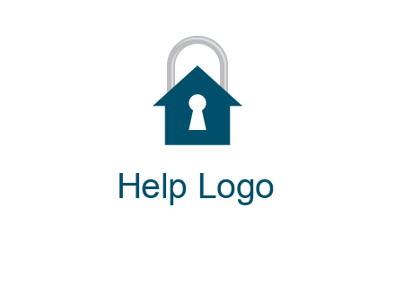 keyhole inside house in lock logo