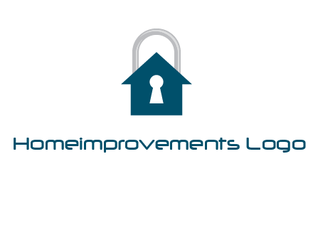 keyhole inside house in lock logo