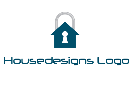 keyhole inside house in lock logo