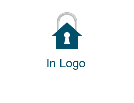 keyhole inside house in lock logo