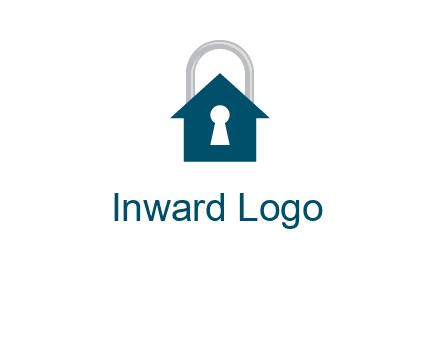 keyhole inside house in lock logo
