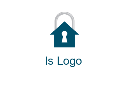 keyhole inside house in lock logo