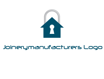 keyhole inside house in lock logo