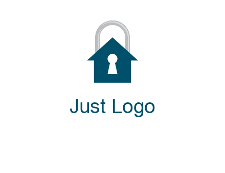 keyhole inside house in lock logo