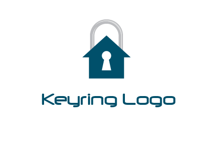 keyhole inside house in lock logo