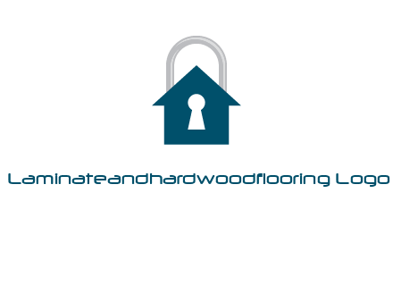 keyhole inside house in lock logo