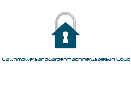 keyhole inside house in lock logo