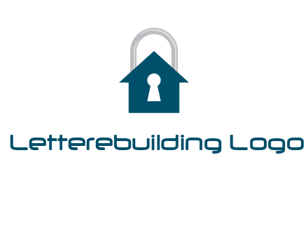 keyhole inside house in lock logo