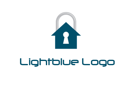 keyhole inside house in lock logo