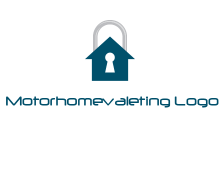 keyhole inside house in lock logo
