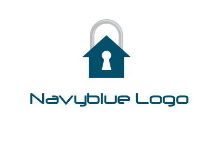 keyhole inside house in lock logo