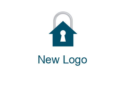 keyhole inside house in lock logo