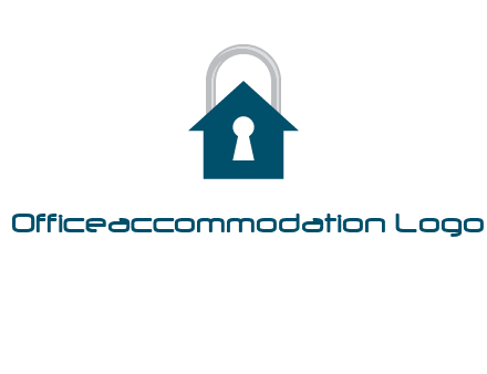 keyhole inside house in lock logo