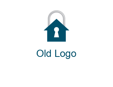 keyhole inside house in lock logo