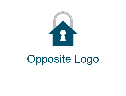 keyhole inside house in lock logo