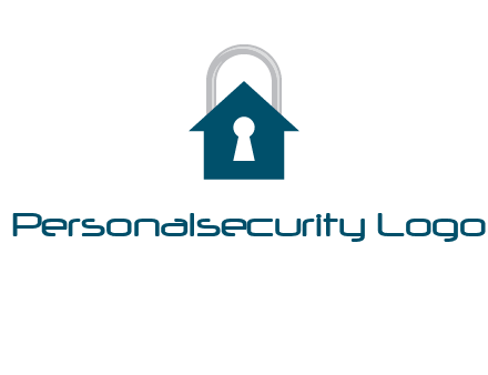 keyhole inside house in lock logo