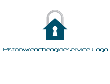 keyhole inside house in lock logo