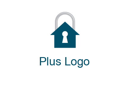 keyhole inside house in lock logo