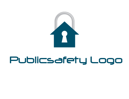 keyhole inside house in lock logo