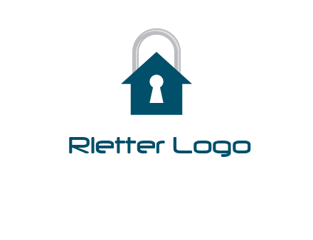 keyhole inside house in lock logo