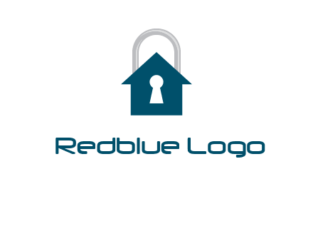 keyhole inside house in lock logo