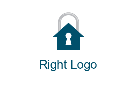 keyhole inside house in lock logo