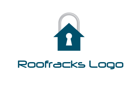 keyhole inside house in lock logo