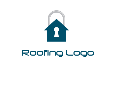 keyhole inside house in lock logo