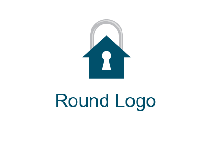 keyhole inside house in lock logo