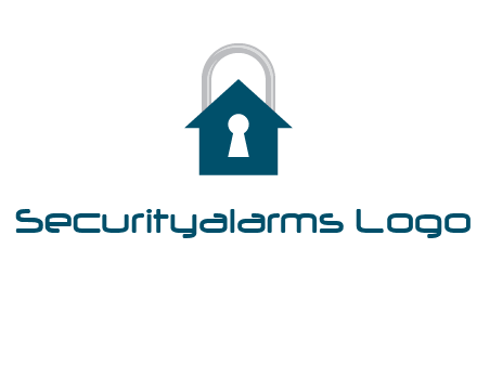 keyhole inside house in lock logo