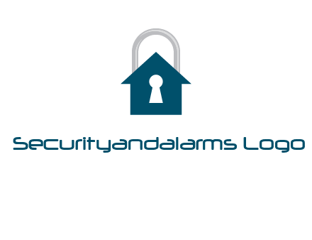 keyhole inside house in lock logo