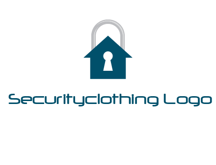 keyhole inside house in lock logo