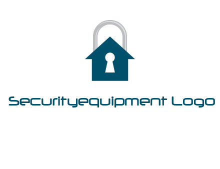 keyhole inside house in lock logo