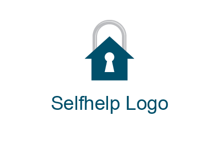keyhole inside house in lock logo