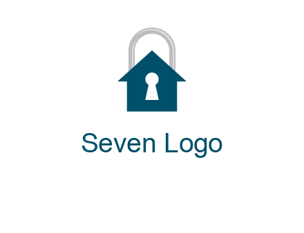 keyhole inside house in lock logo