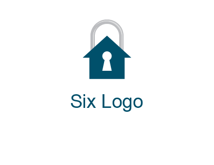keyhole inside house in lock logo