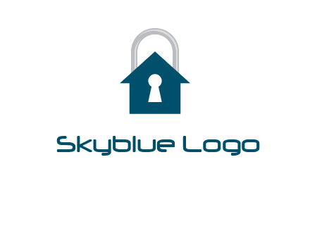 keyhole inside house in lock logo