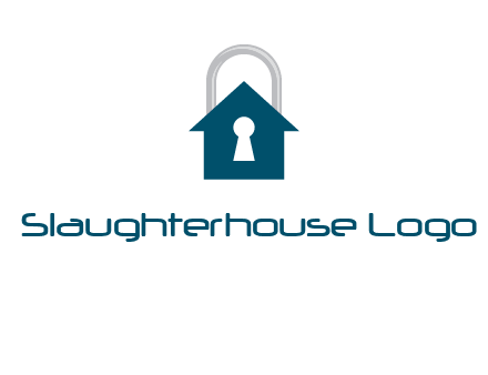 keyhole inside house in lock logo